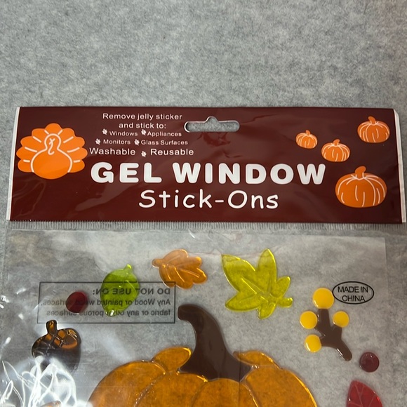 Fall Window Gel Clings (3 packs) Leaves & Acorns, Welcome Fall, Autumn Pumpkin - Picture 6 of 9